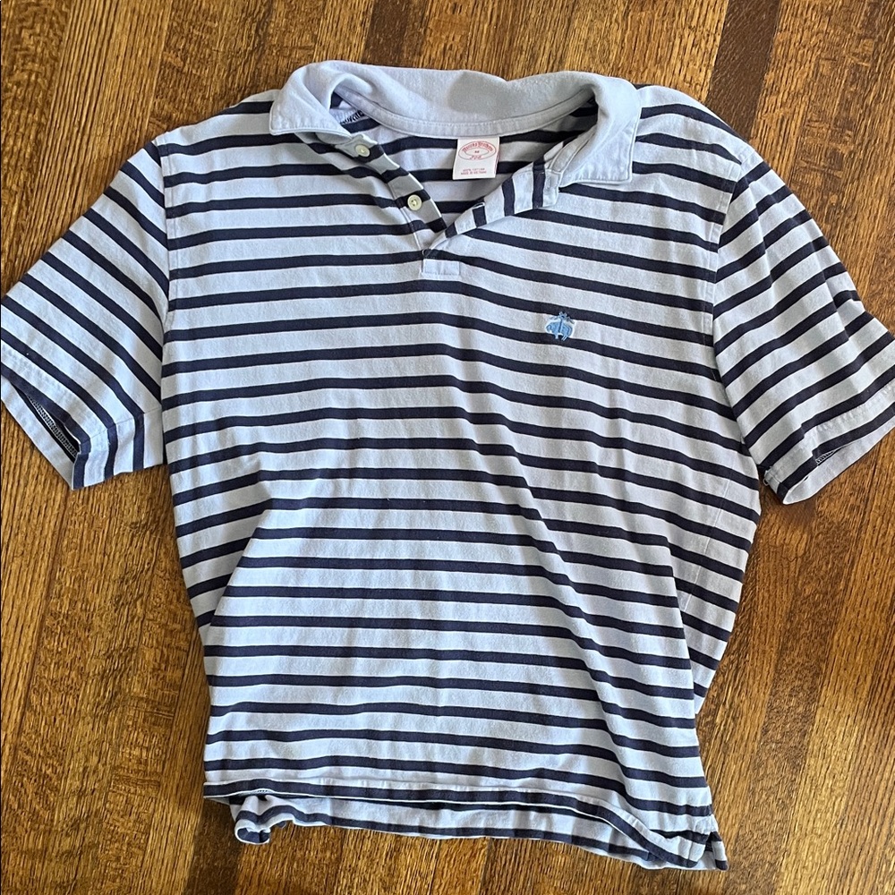 Brooks Brothers Blue and White Striped Polo